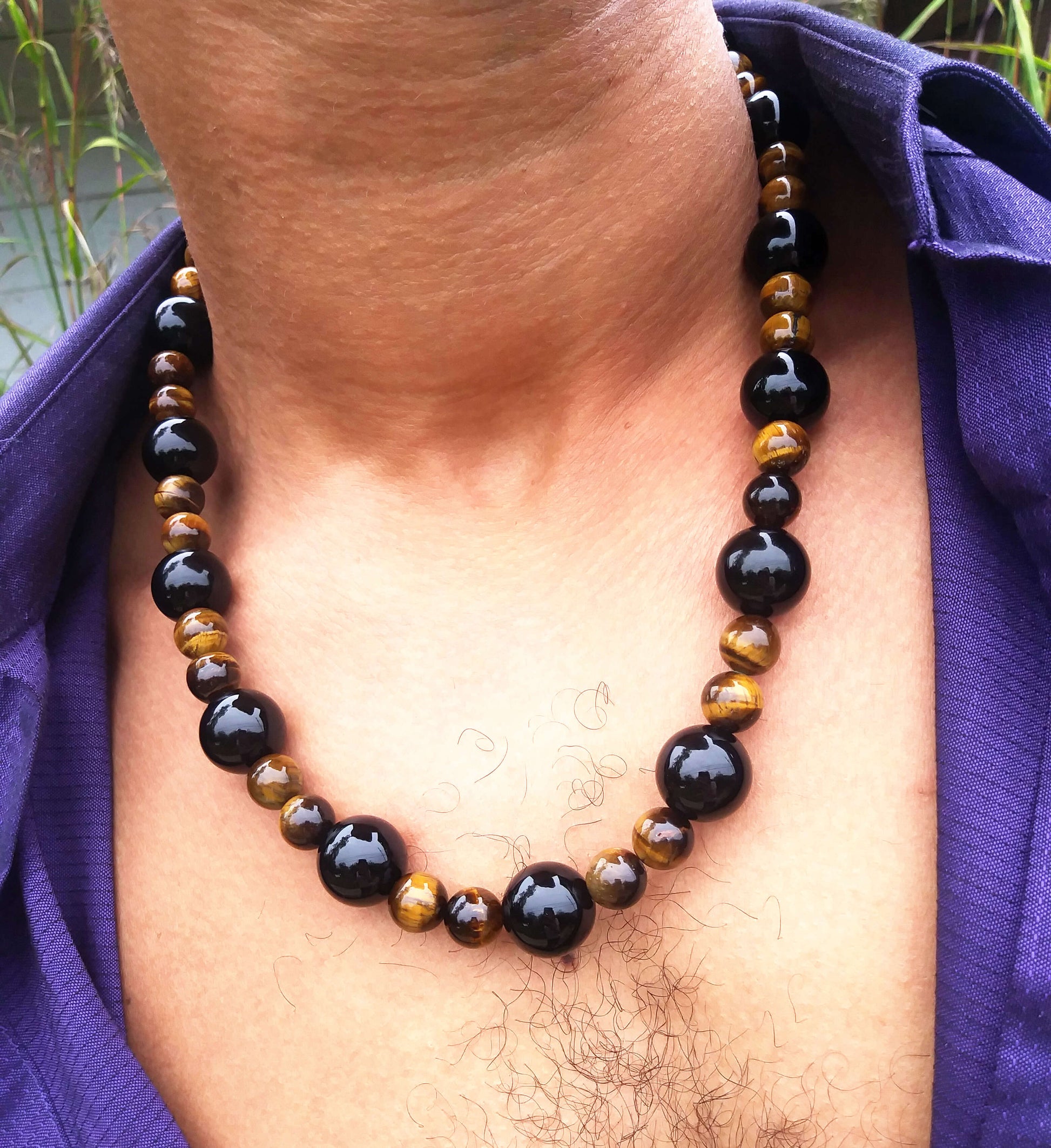Tiger Eye Black Onyx Necklace