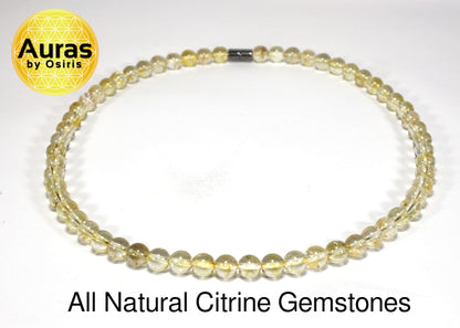 Citrine Necklace – 8mm Gemstone Beads | Healing Crystal Jewelry for Positivity & Confidence