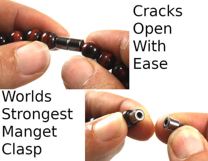 30-Inch Red Tiger Eye Necklace – 8mm Genuine Gemstone Beads for Men & Women