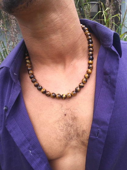 Mens Tiger Eye Necklace