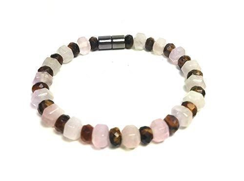 Handmade Rose Quartz - Tiger Eye Bead Bracelet For Women - Empath Protection Bracelet For Children