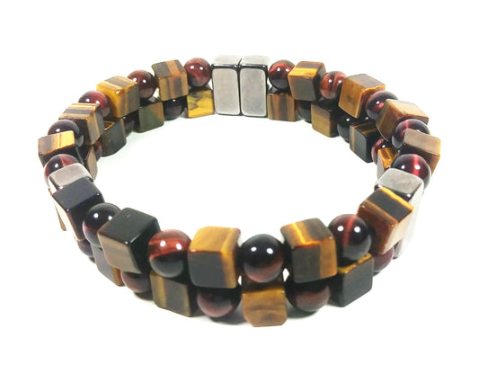 Red & Yellow 2 Row Bead Bracelet For Women - Confidence - Motivation -Super Strong Magnetic Clasp