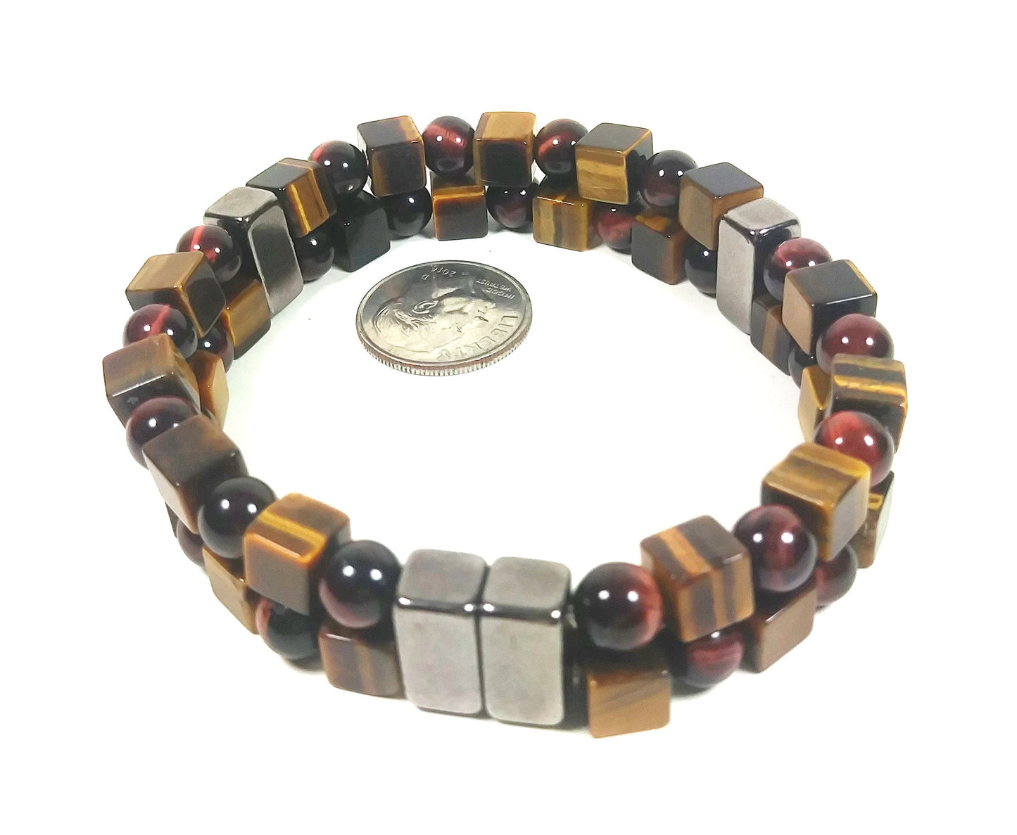 Red & Yellow 2 Row Bead Bracelet For Women - Confidence - Motivation -Super Strong Magnetic Clasp