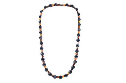 Auras by Osiris - Cube Tiger Eye and Onyx Beaded Necklace for Men and Women - Auric Shielding - Confidence - Good Luck - Handcrafted in USA