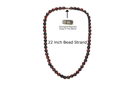 Auras by Osiris Red Tiger Eye Necklace 🐅 | African Tribal Men's Jewelry | Motivation & Root Chakra