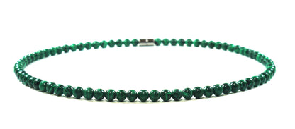 Genuine Malachite Crystal Necklace | 6mm, 8mm, 10mm Beaded Malachite Jewelry for Men & Women – Handmade in USA