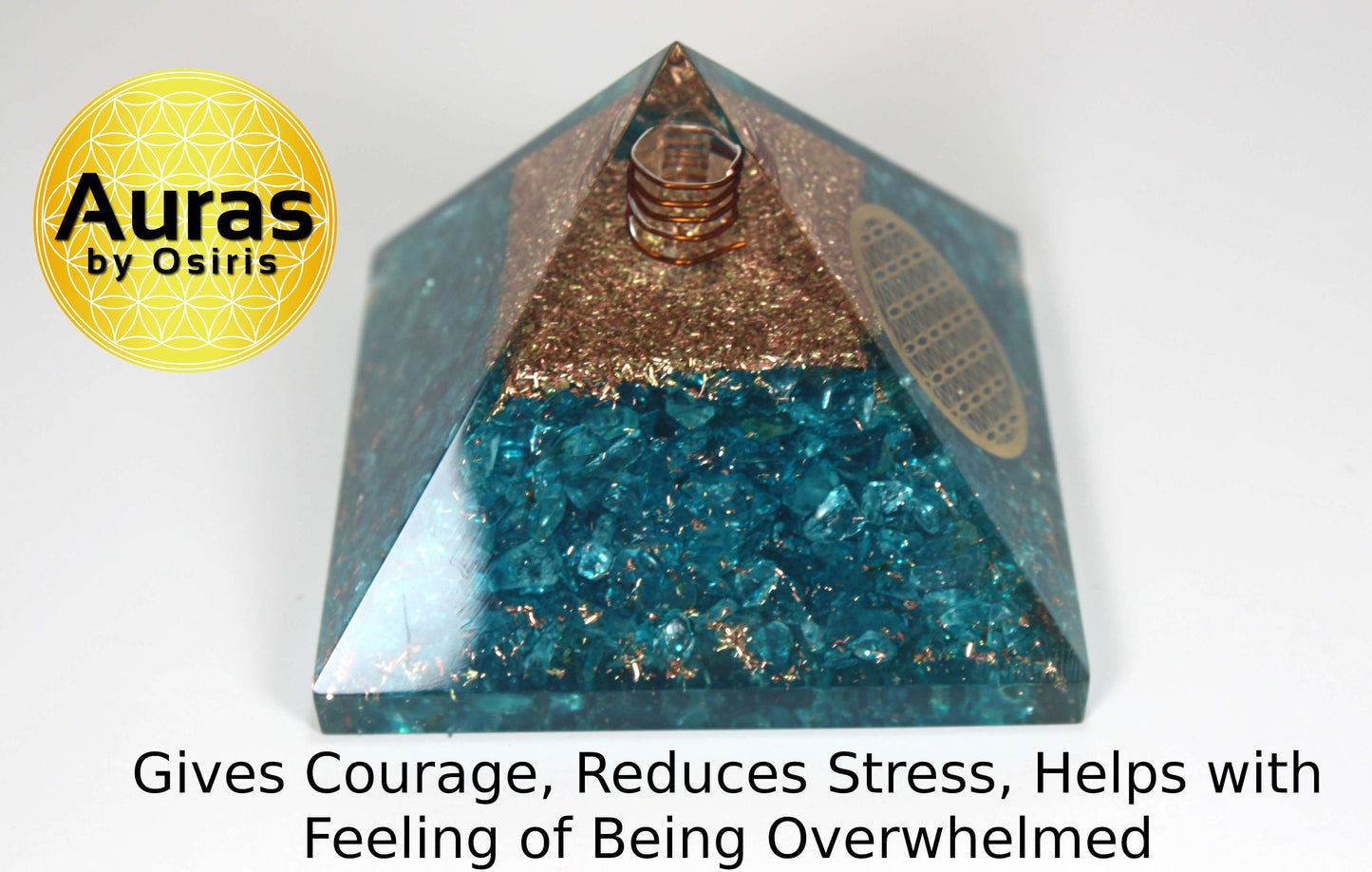 Aquamarine Crystal Orgone Pyramid Spiritual Crystal Protection EMF Protection Spiritual Decor