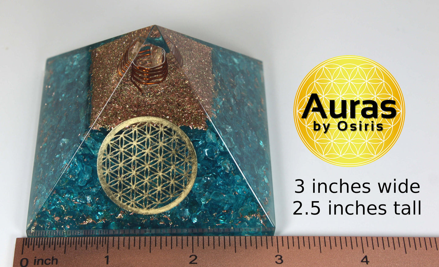 Aquamarine Crystal Orgone Pyramid Spiritual Crystal Protection EMF Protection Spiritual Decor