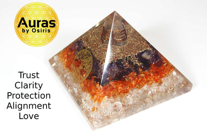 Amethyst Carnelian Clear Quartz Crystal Orgone Pyramid Spiritual Crystal Protection EMF Protection Spiritual Decor