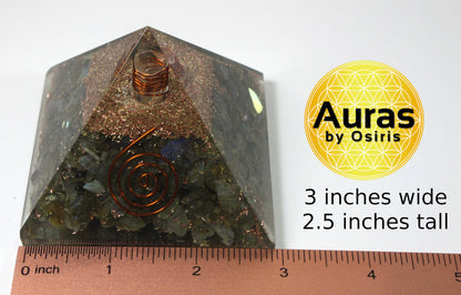 Labradorite Crystal Orgone Pyramid Spiritual Crystal Protection Empath Protection Spiritual Decor