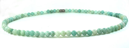 Amazonite Necklace – 8mm Genuine Crystal Beads for Men & Women | Soothing, Protection & Emotional Balance
