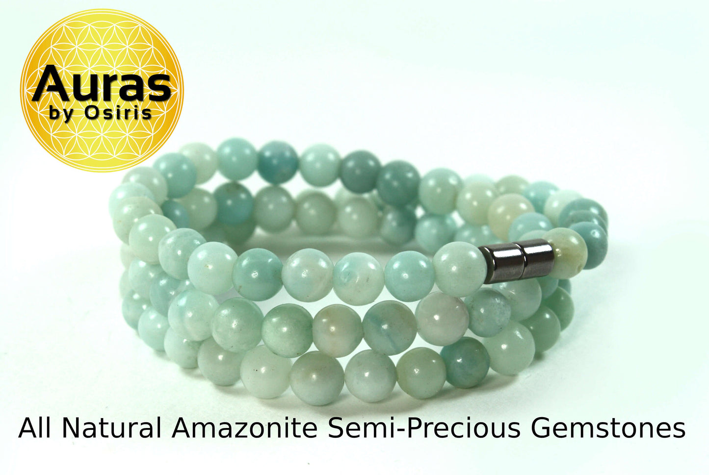 Amazonite Necklace - Beaded Gemstone Neckless for Men/Women 8mm Genuine Amazonite Crystal Beads