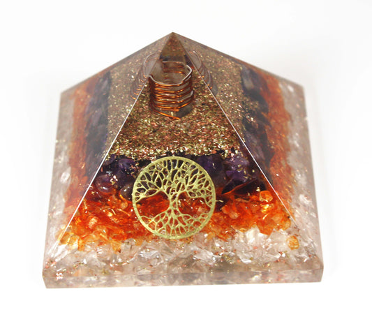 Amethyst Carnelian Clear Quartz Crystal Orgone Pyramid Spiritual Crystal Protection EMF Protection Spiritual Decor