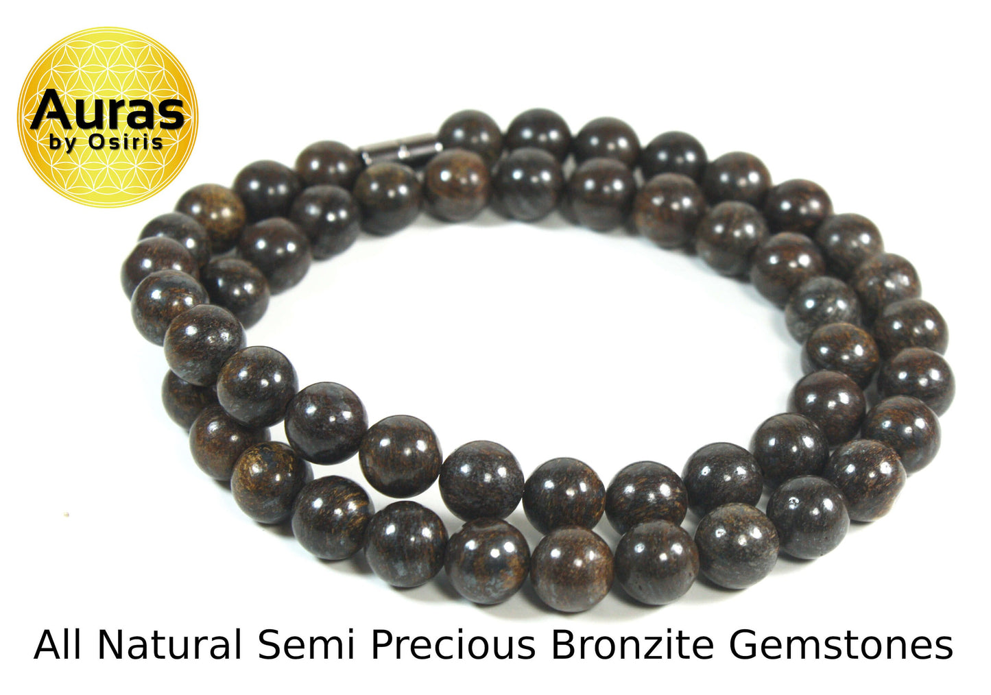 Genuine Bronzite Crystal Necklace for Men/Women 6/8/10mm Bead Size Protection Necklace Handmade in USA