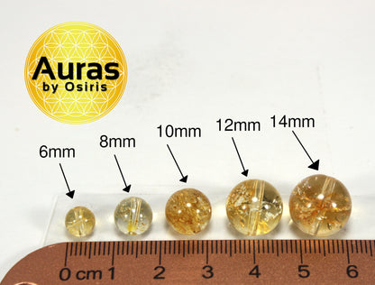 14mm Citrine Necklace | Healing Crystal Jewelry | November Birthstone & Scorpio Zodiac Gemstone for Men & Women
