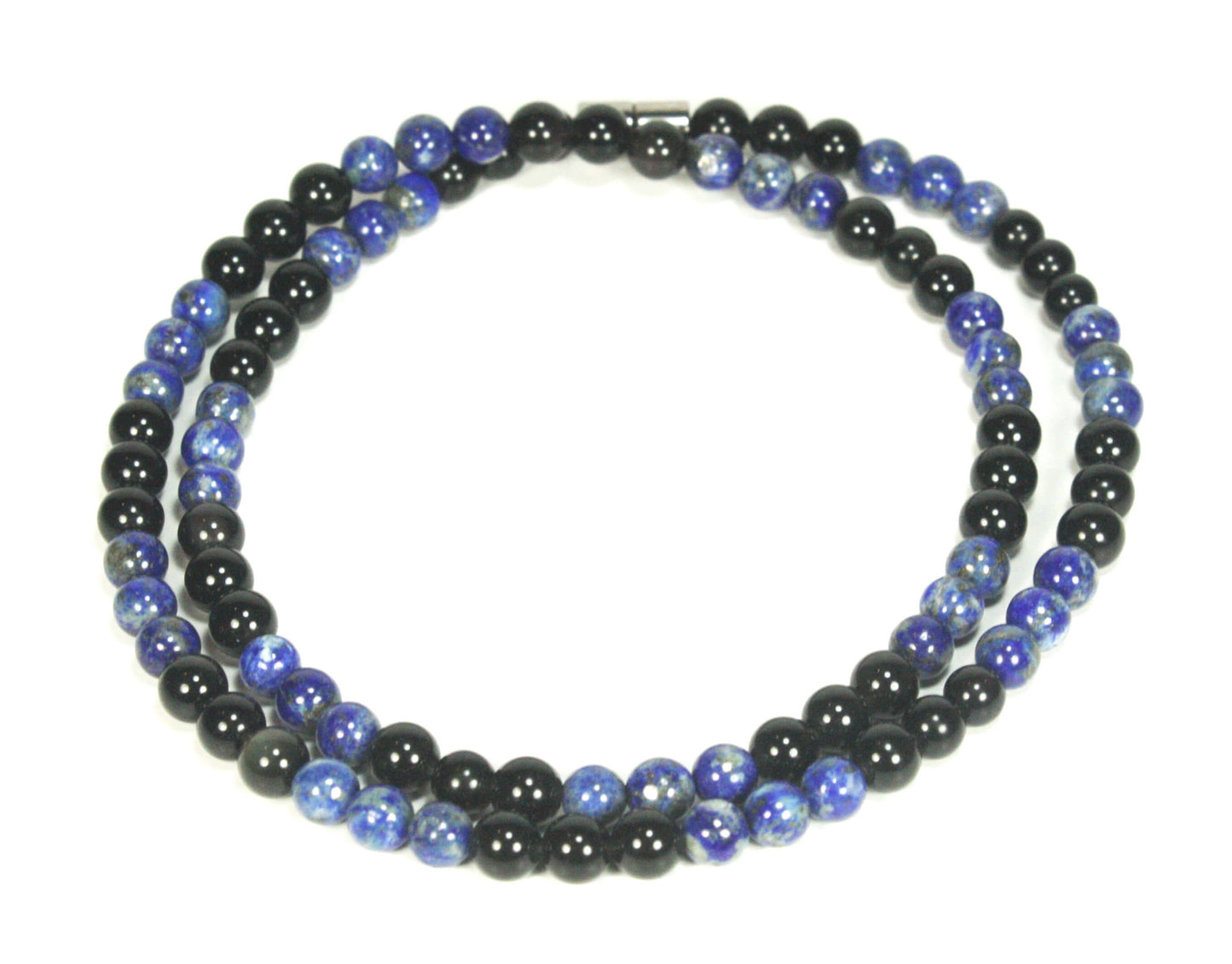 Obsidian and Lapis Lazuli Necklace for men/women - Protection stones - healing crystals - Third Eye Chakra and Grounding