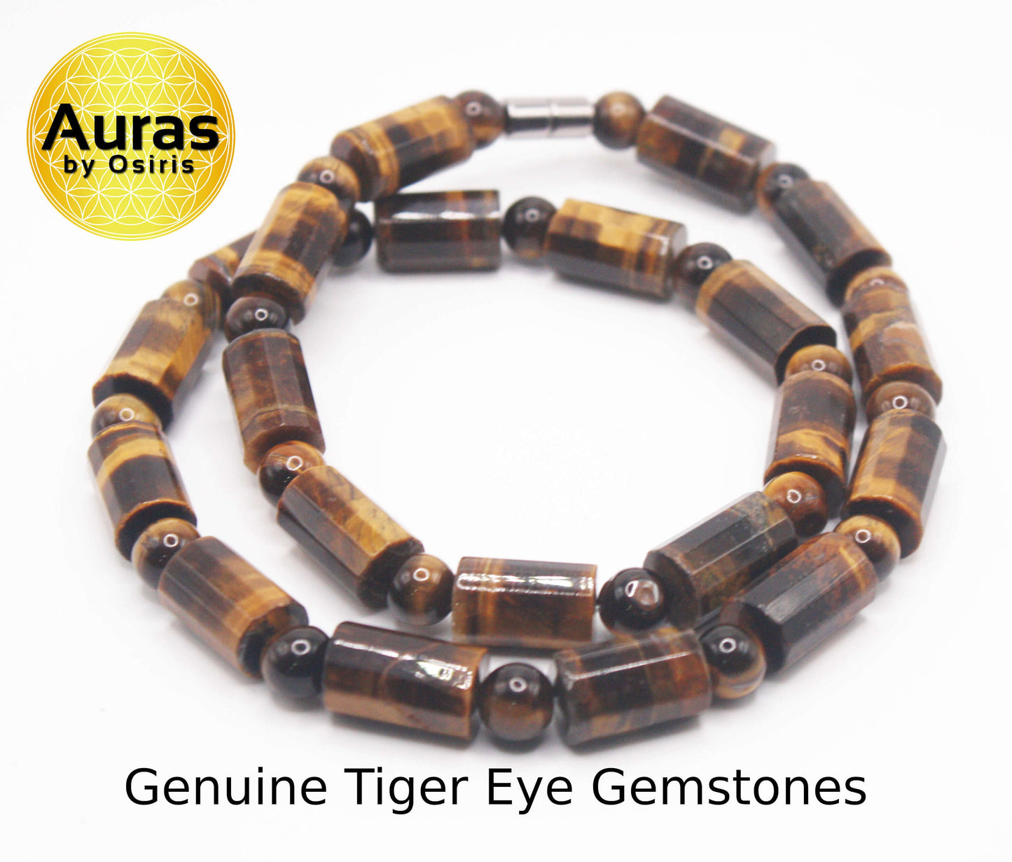 Barrel Beads Tiger Eye Necklace