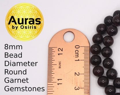 Garnet Necklace – 6mm / 8mm / 10mm Beads | Genuine Garnet Gemstone Jewelry for Passion, Protection & Healing