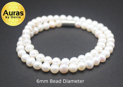 Freshwater Pearl Necklace for Men & Women – 8mm Natural Pearls with Magnetic Clasp, Elegant Gift