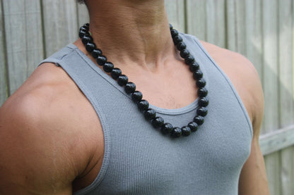 16mm Black Onyx Necklace – Protection Jewelry with Magnetic Clasp | EMF & Empath Protection Necklace for Men & Women