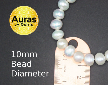 Natural Fresh Water Pearl Bracelet, Pearl Bead Bracelet, 10mm Genuine Pearl Bracelet for Men/Women with Magnet Clasp