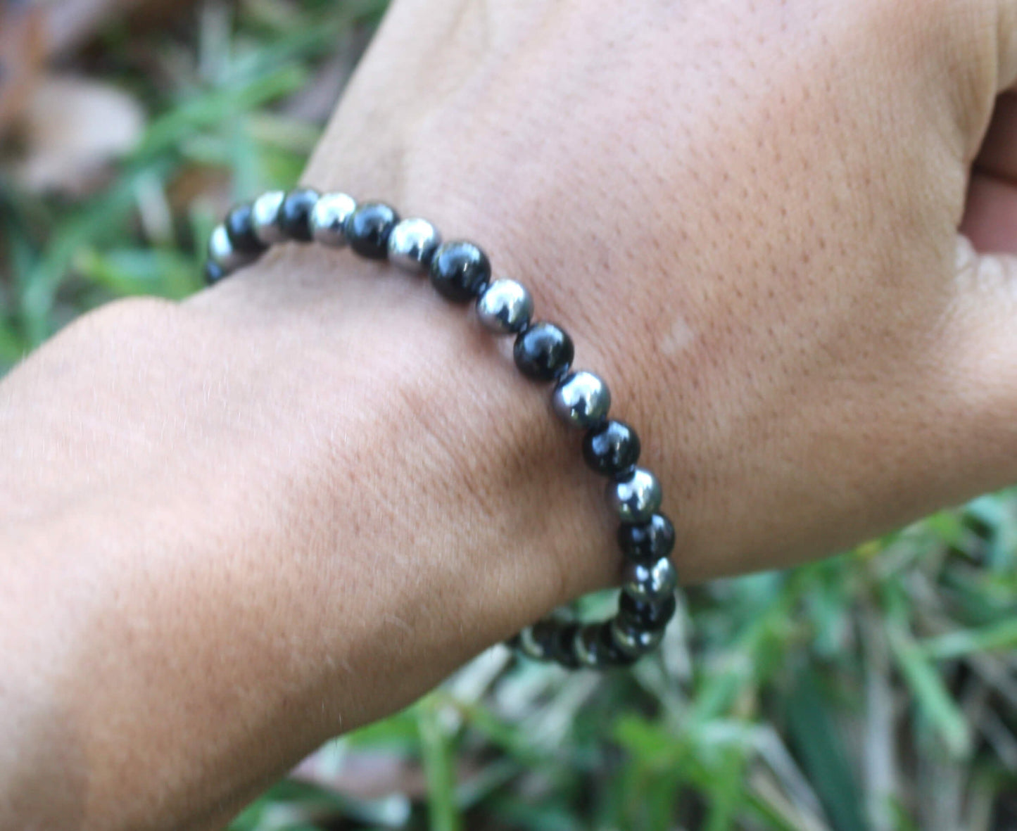 Black Tourmaline & Noble Elite Shungite Bracelet - Frequency Protection Stones - Shield Crystals - Grounding Talisman Handmade in USA