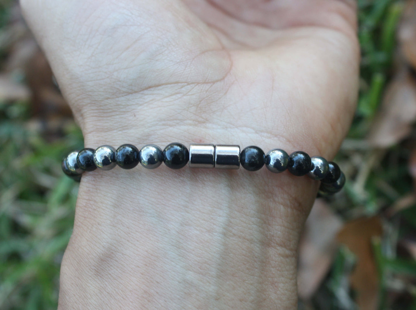 Black Tourmaline & Noble Elite Shungite Bracelet - Frequency Protection Stones - Shield Crystals - Grounding Talisman Handmade in USA