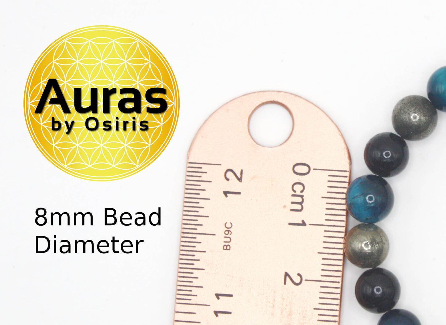 8mm Triple Protection Bracelet for women/men Genuine Gemstone Bracelet - Black Tourmaline - Aqua Blue Tiger Eye - Pyrite Strong Magnet Clasp