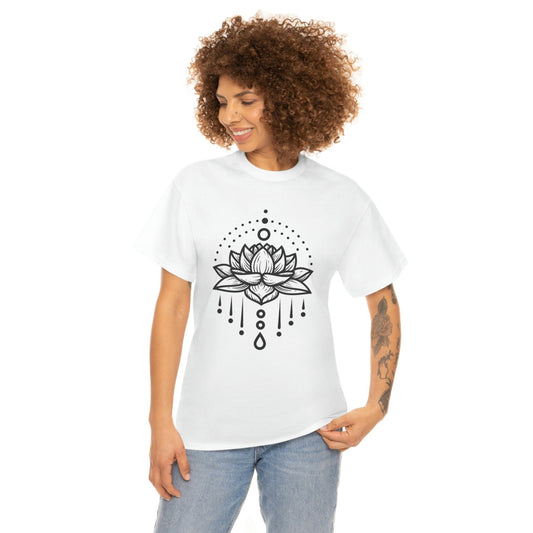 Lotus Flower Heavy Cotton Tee Spiritual Shirt