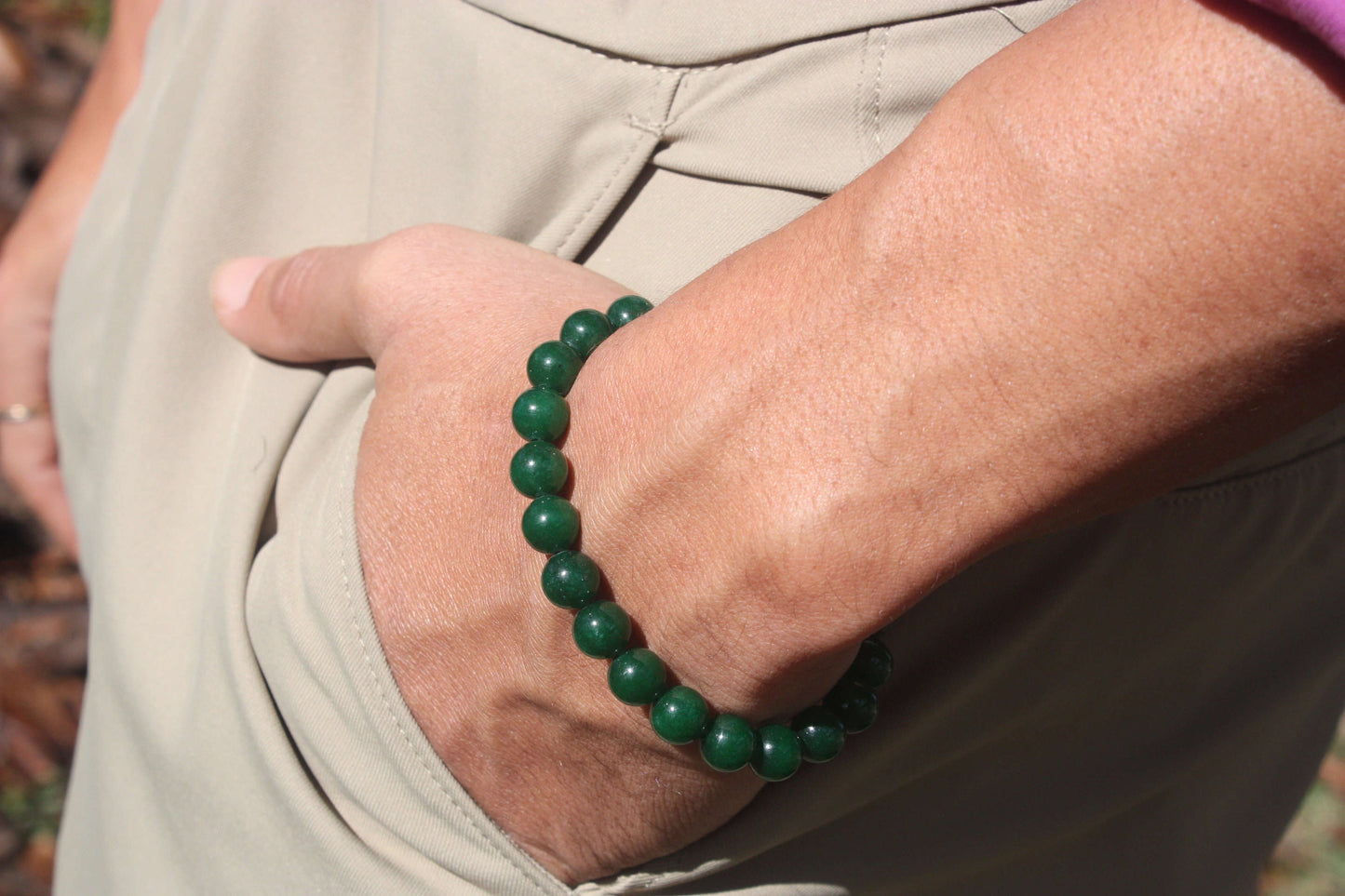 8mm Green jade Bracelet -