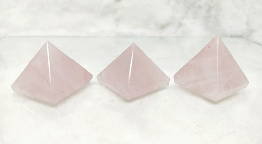 Rose Quartz Crystal Pyramid ~ Rose Quartz Pyramid For Healing, Crystal Grid & Chakra balancing