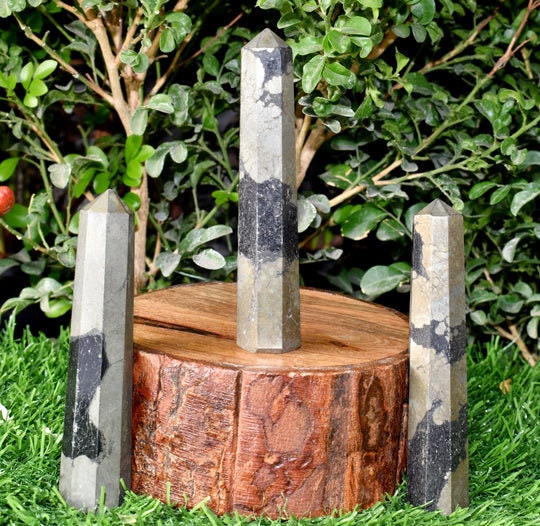 Pyrite Obelisk Tower Point - Crystal Point, Healing Crystal Tower Point