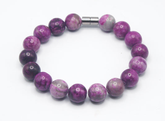 12mm Sugilite Bracelet - Protection and Healing Cyrtsals for Anxiety, Stress, Depression Sugilite Jewelry for Spiritual Enhancements