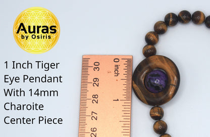 Tiger Eye and Charoite Necklace
