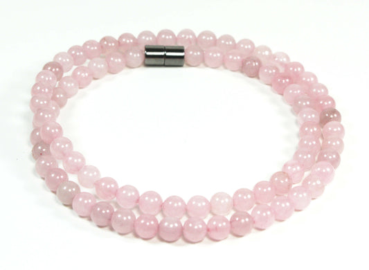 6mm/8mm/10mm Genuine Rose Quartz Necklace for Men/Women for  Self Love & Compassion Pink Crystal Jewelry Handmade in USA