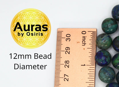Auras by Osiris Azurite Chrysocolla Necklace 💙 | 8mm/12mm Heart Chakra Healing & Self Love Jewelry