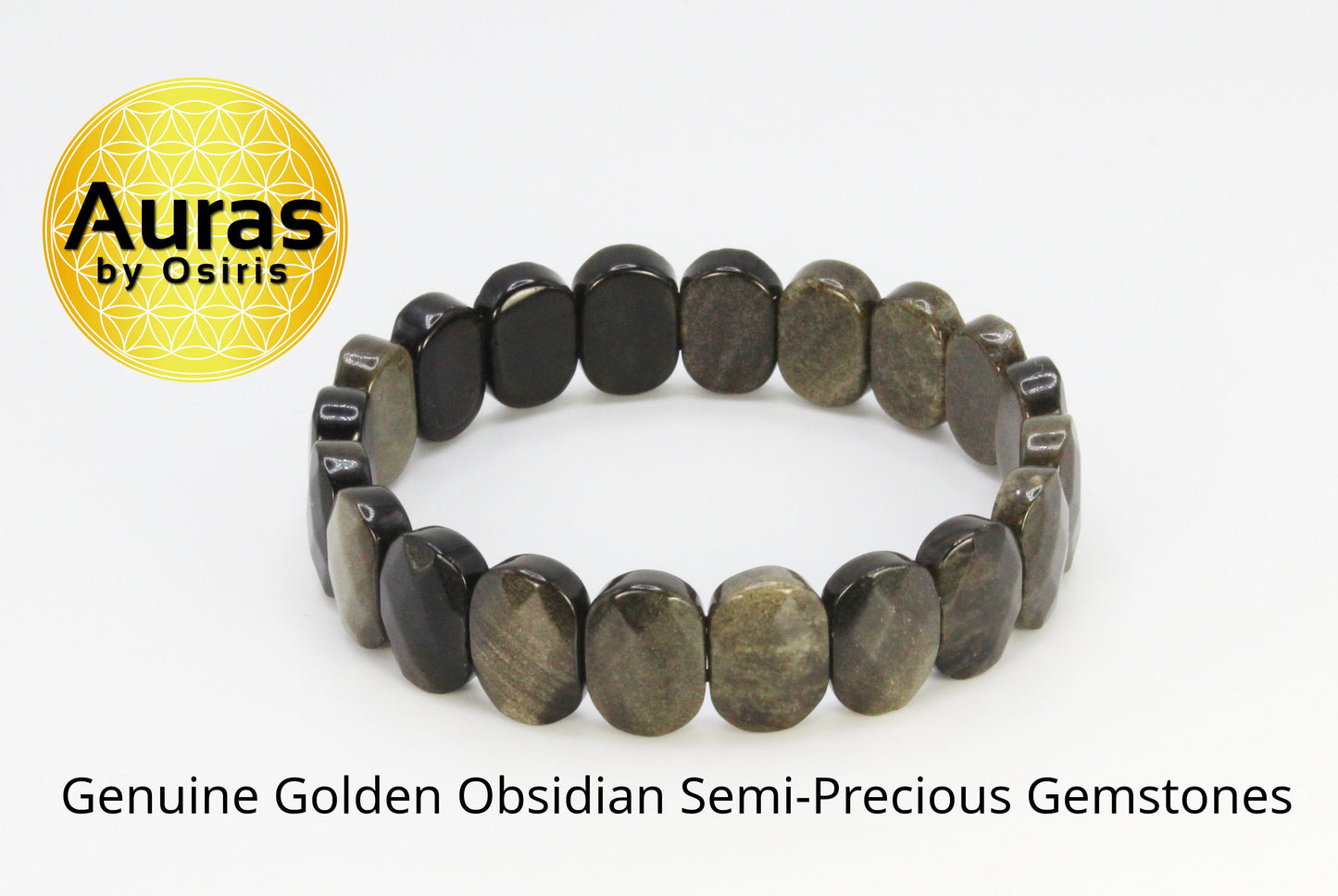 Faceted Obsidian Bracelet - Elastic & Double Reinforced Obsidian Jewelry for Protection
