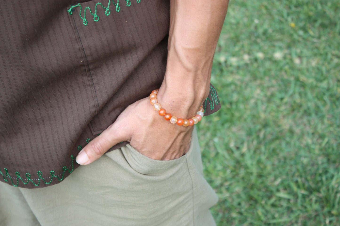 6/8/10/12mm Carnelian Crystal Bracelet, Natural Stone Jewelry for Creativity & Confidence, Handmade Radiant Red Accessory Magnet Clasp