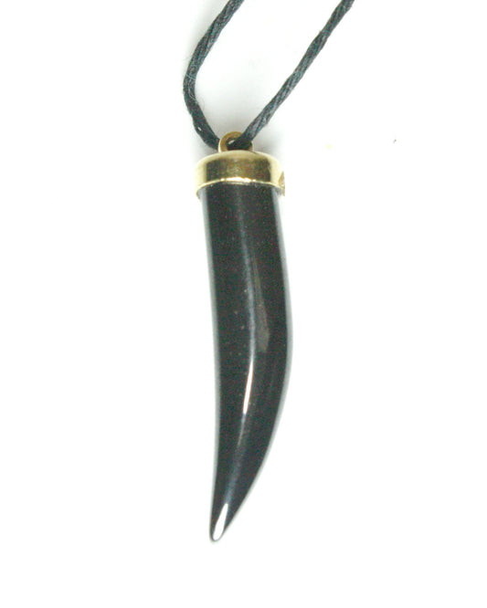 Hematite Tiger Tooth Pendant 1 pcs Pendant only (No String)
