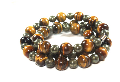 tiger eye pyrite necklace