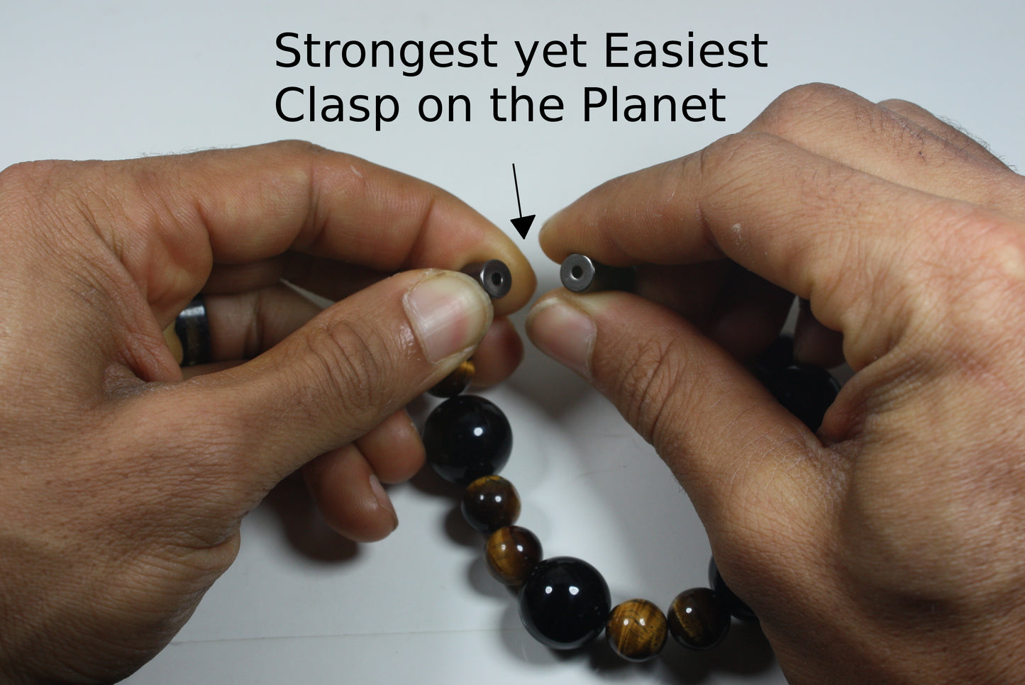 black onyx bracelet, Tigers eye bracelet, magnetic clasp bracelet