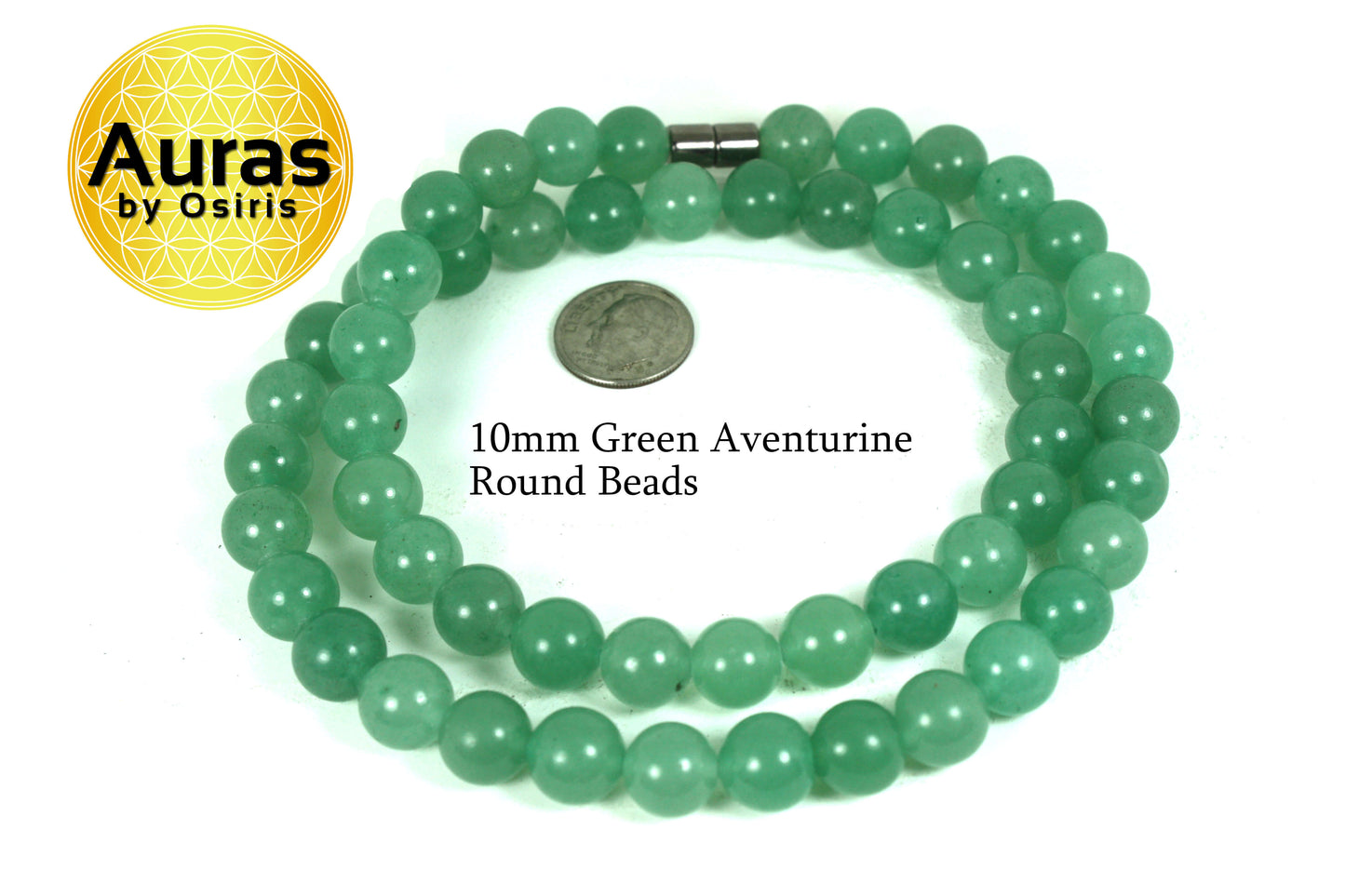 19 inch Green Jade Aventurine Cyrstal Necklace 10mm